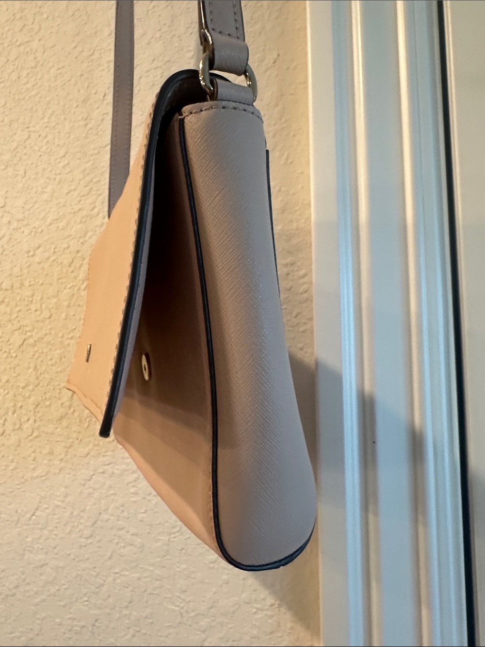 kate spade Pebbled Tan Crossbody Flap Bag - Picture 3 of 12